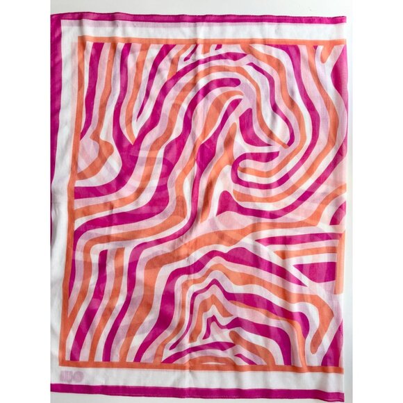 NWOT SOLID & STRIPED Pink Abstract Zebra Print Pareo Sarong Cover-Up, One Size - Picture 7 of 11